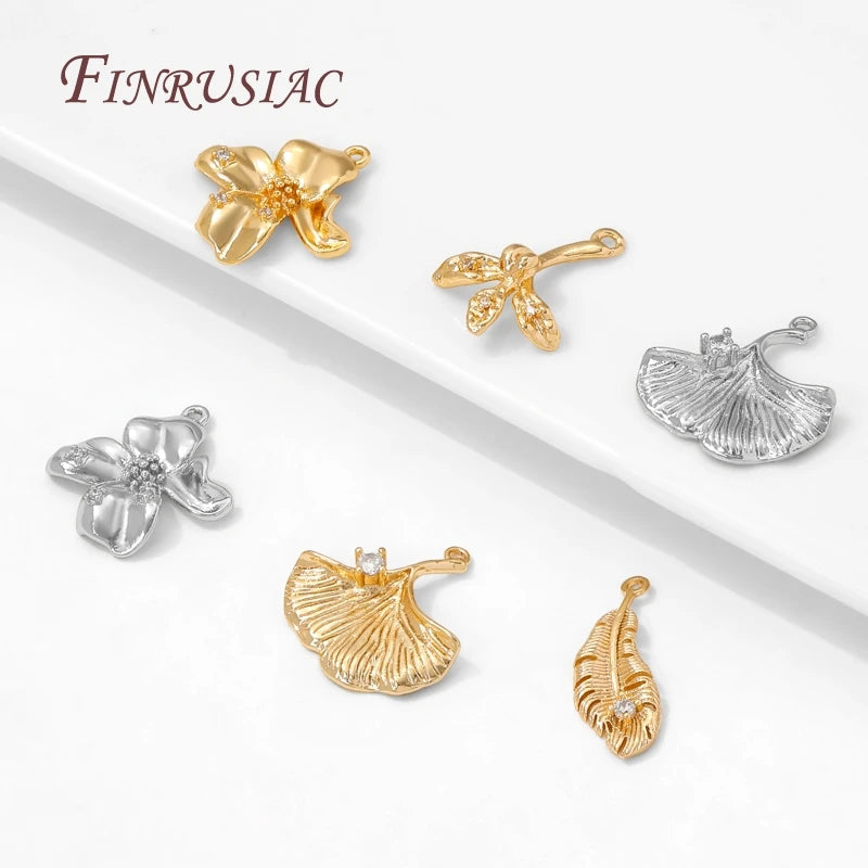 18K Gold Plated Charms – Flower Sun Moon DIY Jewelry Pendants DIY Jewelry Charms P3