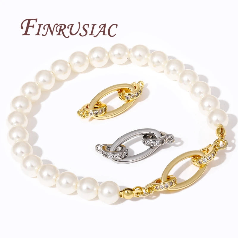 18K Gold Plated Pearl Clasp Connector – DIY Jewelry Findings Jewelry Clasp Findings P3