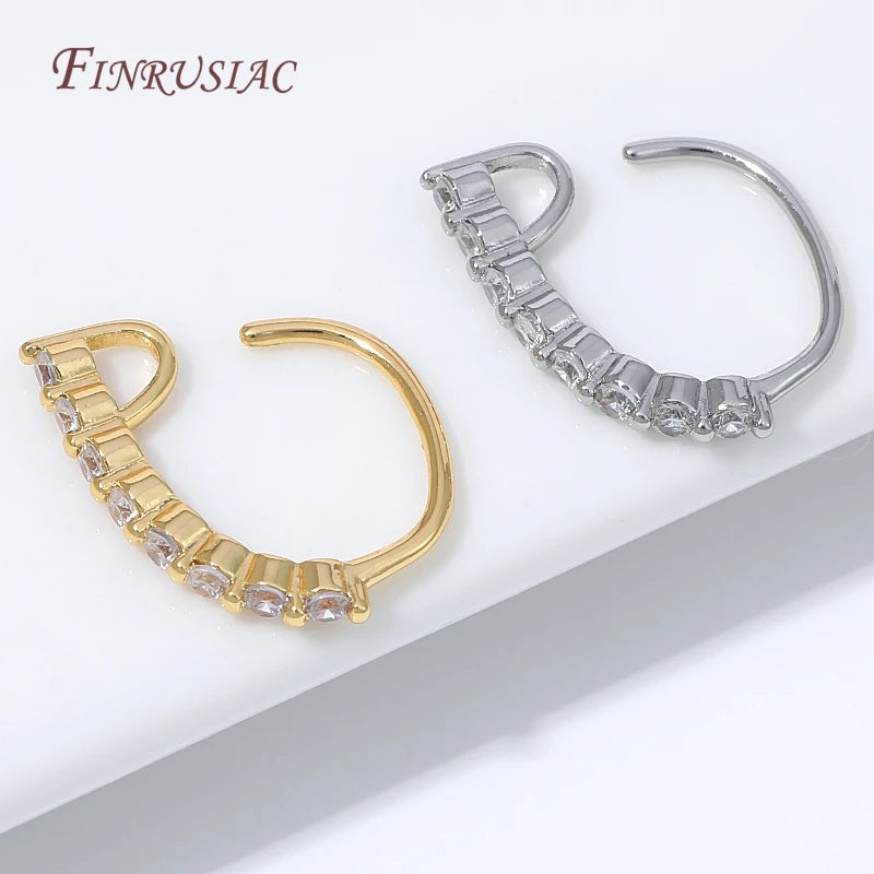 18K Gold Plated C-Shape Rhinestone Pendant Bail – DIY Jewelry Jewelry Findings P3