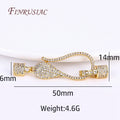18K Gold Plated CZ Clasp Connector for Pearl Necklace DIY Jewelry Jewelry Clasp Connector P3 18K Real Gold Plated 1 Piece