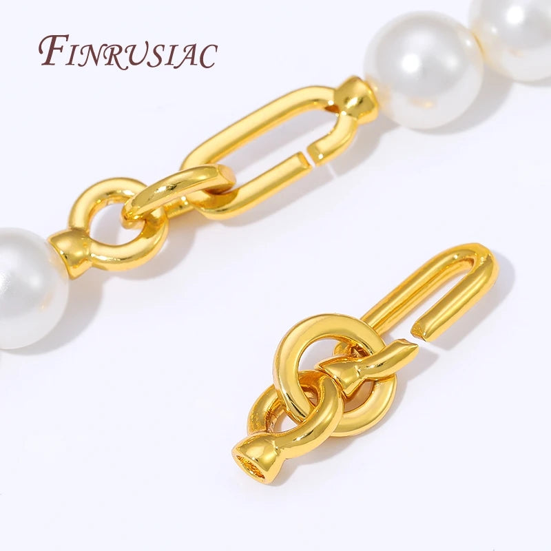 18K Gold Plated Bracelet Clasp | Pearl Lock Jewelry Connector Jewelry Clasp Finding P3
