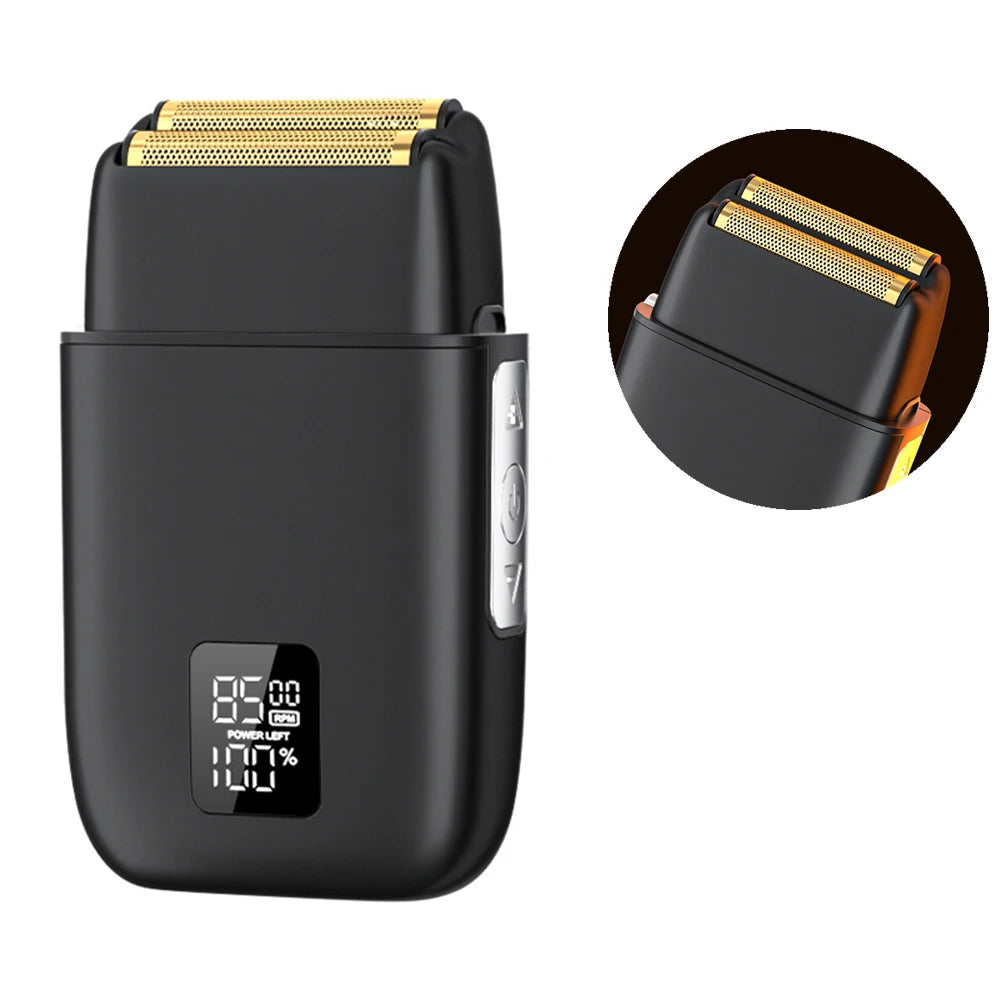 Men's LCD Metal Foil Electric Shaver | Cordless Travel Razor Electric Foil Shaver P3
