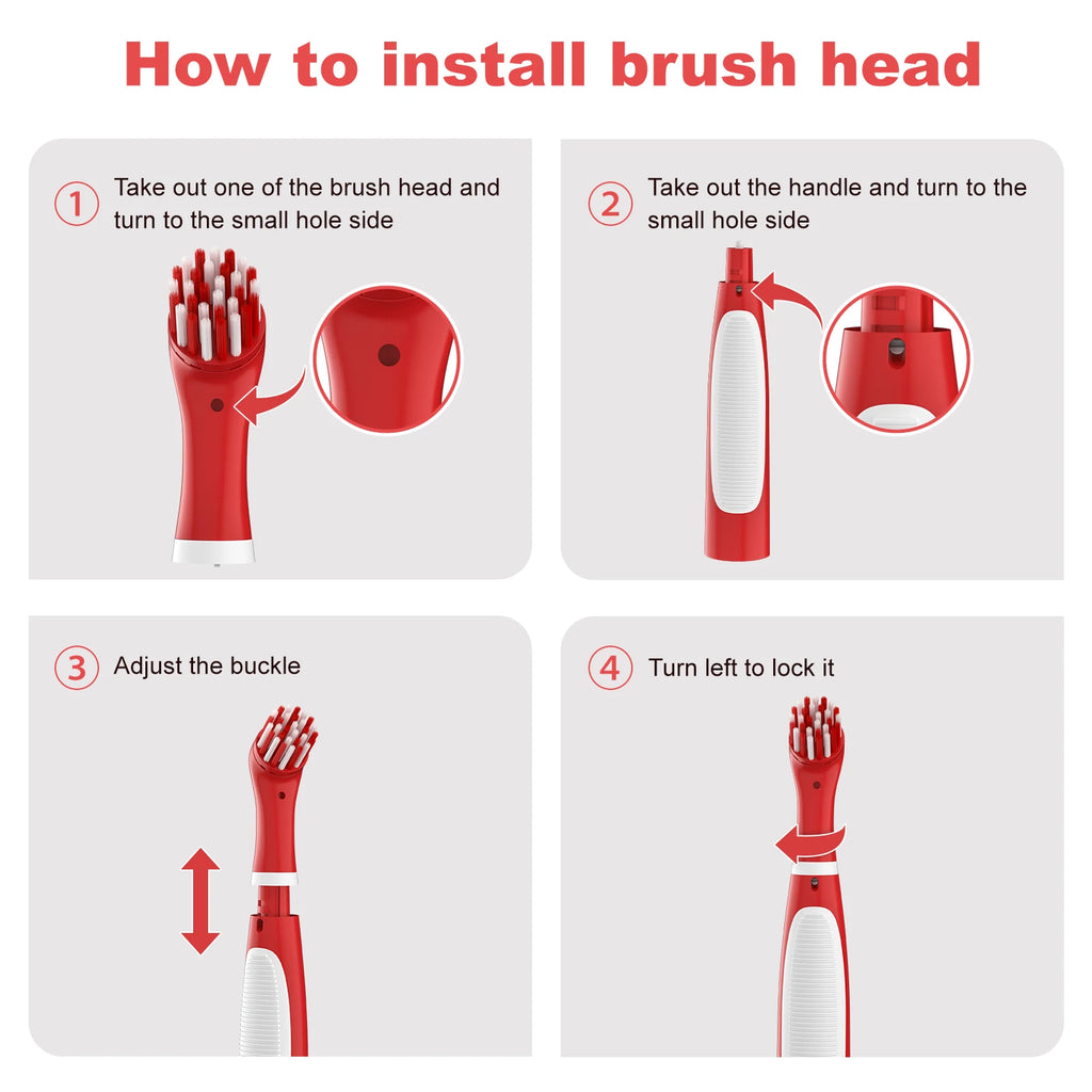IPX6 Electric Scrubber Brush USB Rechargeable – 4 Heads Electric Scrubber Brush P3