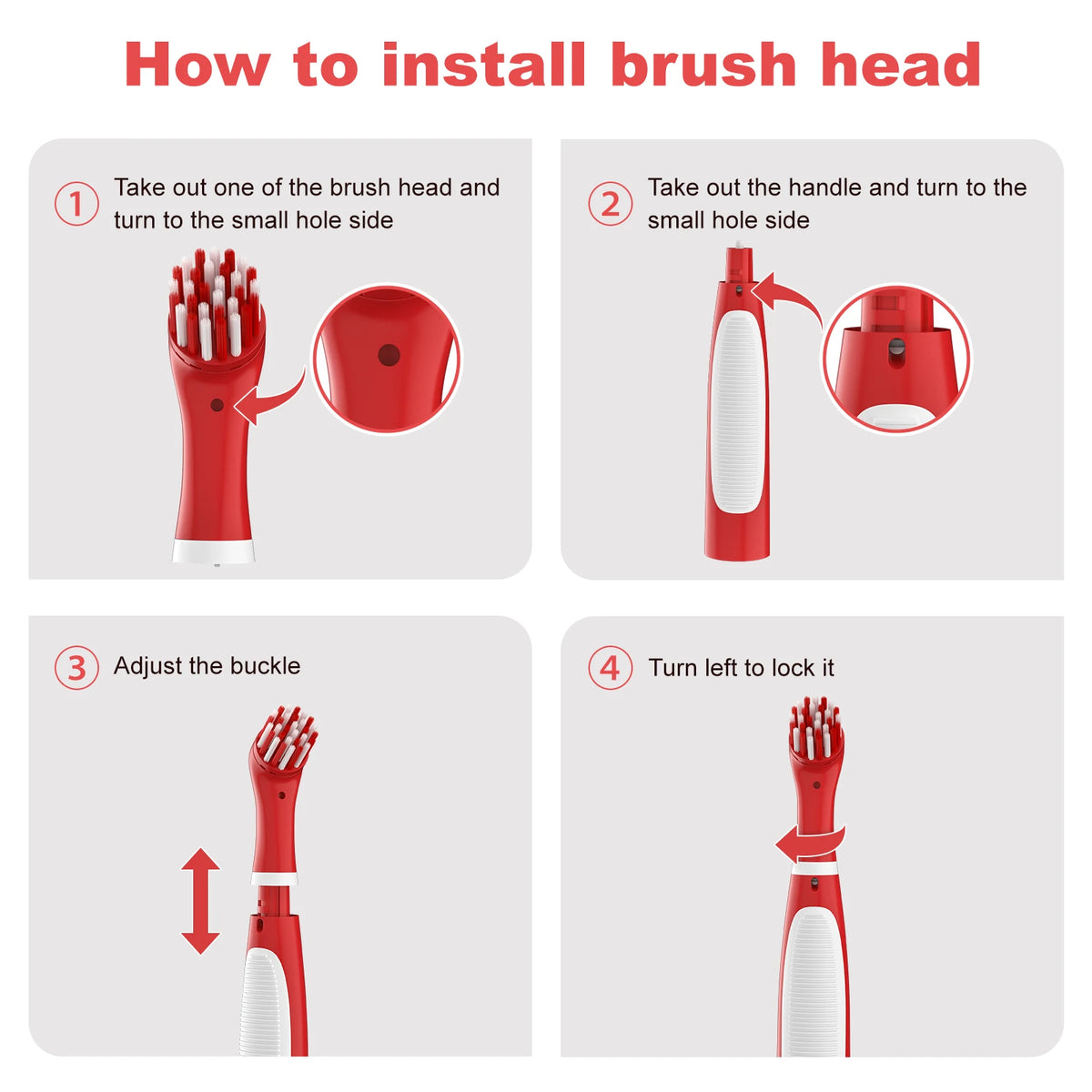 IPX6 Electric Scrubber Brush USB Rechargeable – 4 Heads Electric Scrubber Brush P3