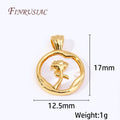 18K Gold Plated Rose Pendant Charms | DIY Jewelry Making Jewelry Pendant Charm P3 18K Real Gold Plated 1 Piece