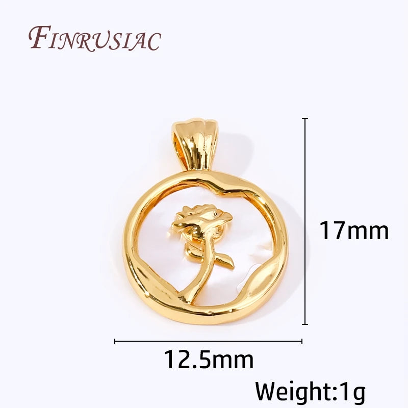 18K Gold Plated Rose Pendant Charms | DIY Jewelry Making Jewelry Pendant Charm P3 18K Real Gold Plated 1 Piece