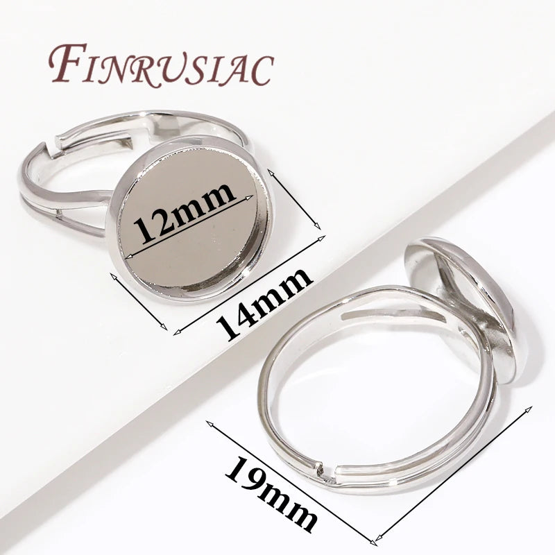 14K Gold Plated Adjustable Blank Ring Settings | DIY Jewelry Ring Blank Settings P3