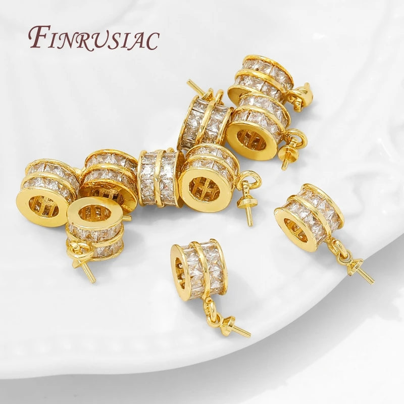 18K Gold Plated Brass Zircon Pearl Charm Pendants – DIY Jewelry Jewelry Charm Pendant P3