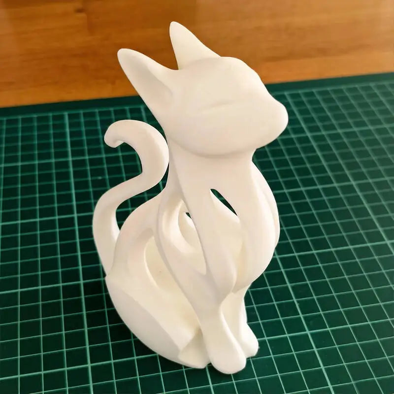 3D Printed Sitting Cat Sculpture | Minimalist Home Decor Gift Decorative Sculpture P3