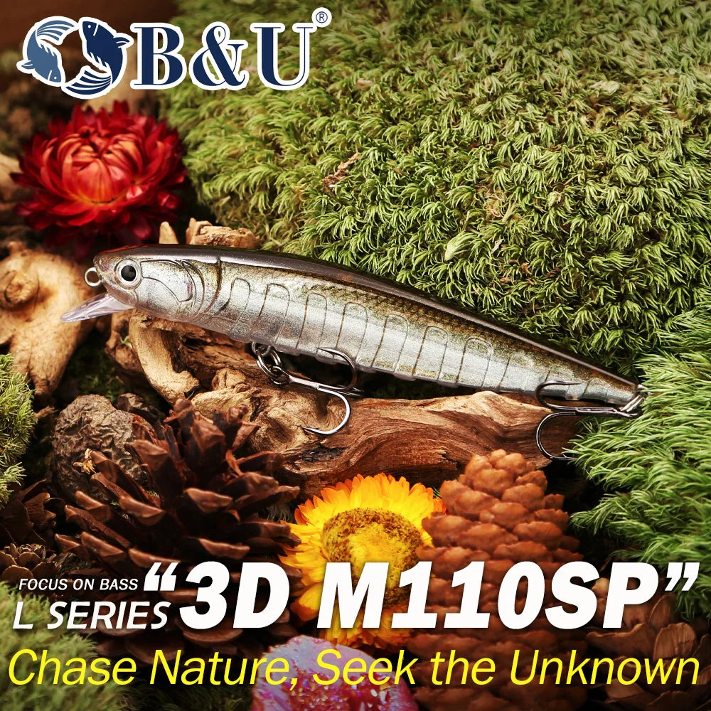 B&U Suspending Minnow Lure Set – Jerkbait for Bass Pike Perch Fishing Lure Set P3