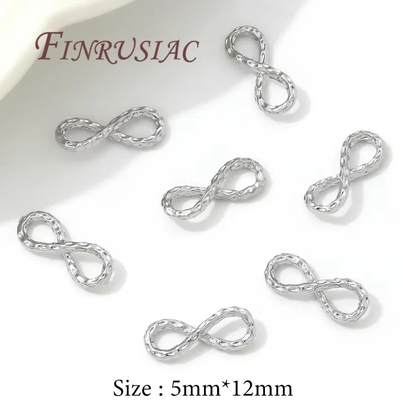 18K Gold Plated Figure-8 Brass Connectors | DIY Jewelry Findings Jewelry Findings P3 Rhodium Plated 2 pieces