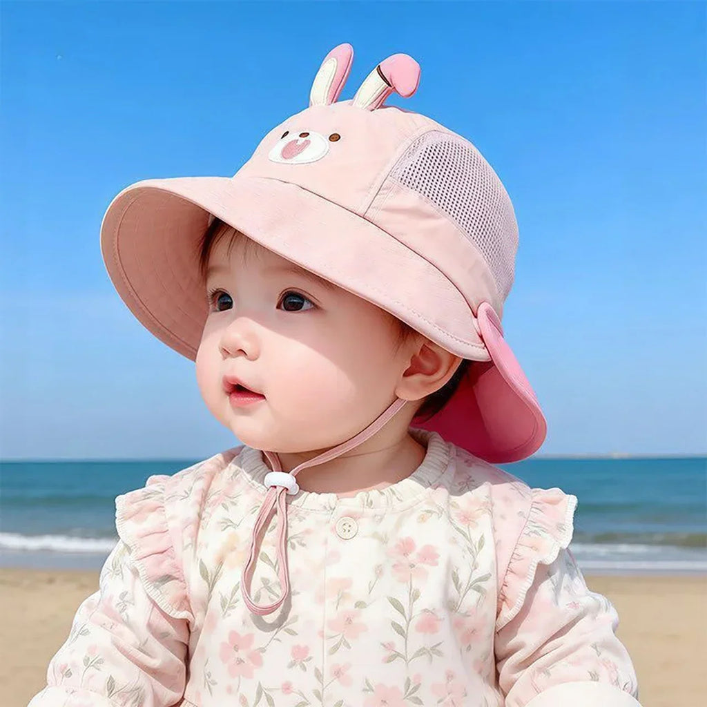 Baby Wide Brim Sun Hat – Cartoon Bear Ear UV Cap for Toddlers Baby Sun Hat P3
