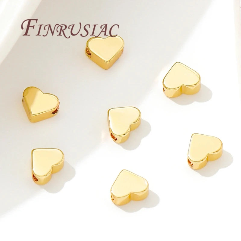 Heart Spacer Beads 18K Gold Plated – DIY Jewelry Findings Jewelry Spacer Beads P3