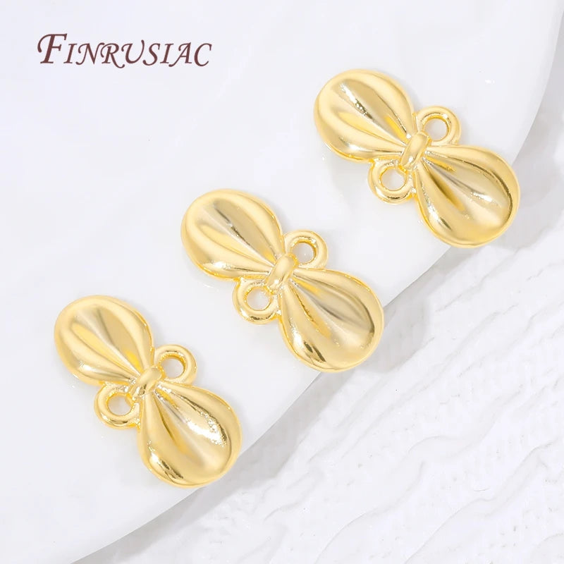 18K Gold Plated Bow Knot Connector Charms – DIY Jewelry Findings Jewelry Connector Charms P3