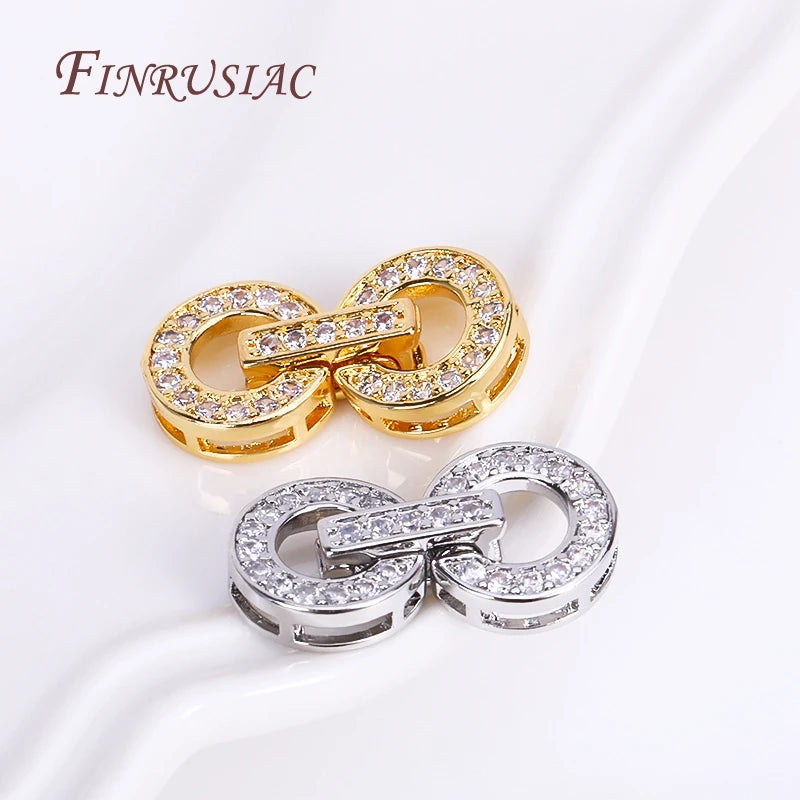 18K Gold Plated Zircon Round Clasp 11x24mm – DIY Jewelry Jewelry Clasp Finding P3