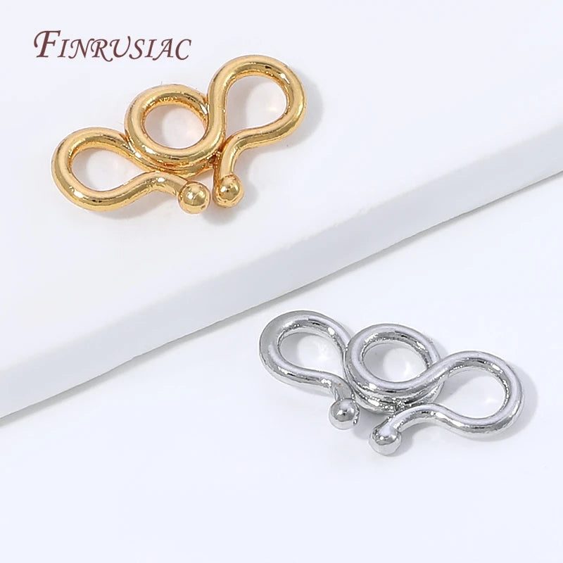 18K Gold Plated S-Hook Infinity Clasp | Brass Jewelry Fastener Jewelry Clasp Findings P3