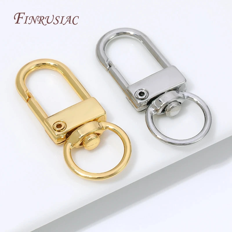18K Gold Plated Swivel D Lobster Clasp with Jump Ring | DIY Jewelry Clasp Finding P3