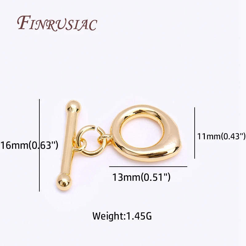 18K Gold Plated Droplet OT Toggle Clasp – Brass DIY Jewelry Jewelry Toggle Clasp P3 18K Real Gold Plated 2 Piece