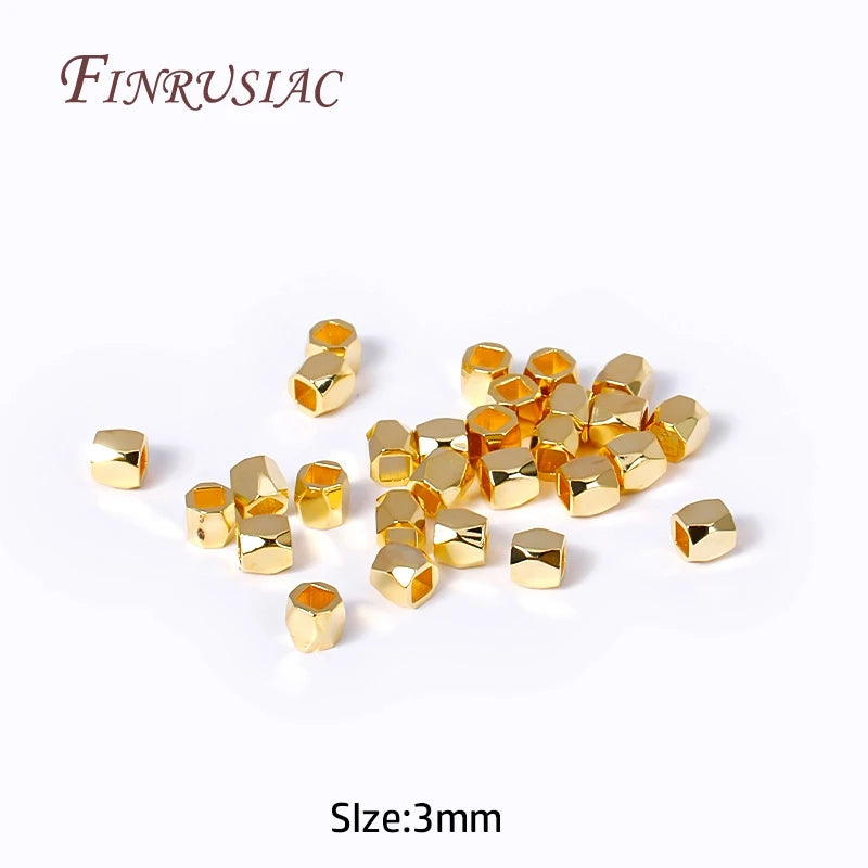 18K Gold Plated Square Spacer Beads 2mm/3mm – DIY Jewelry Jewelry Spacer Beads P3 18K Gold Plated-3MM 50 pcs