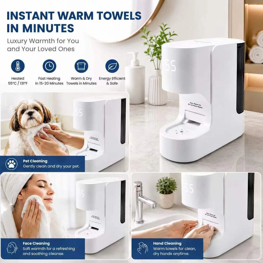 Hot Towel Warmer Dispenser 500ml Tank | 55°C Constant Temp Towel Warmer Dispenser P3