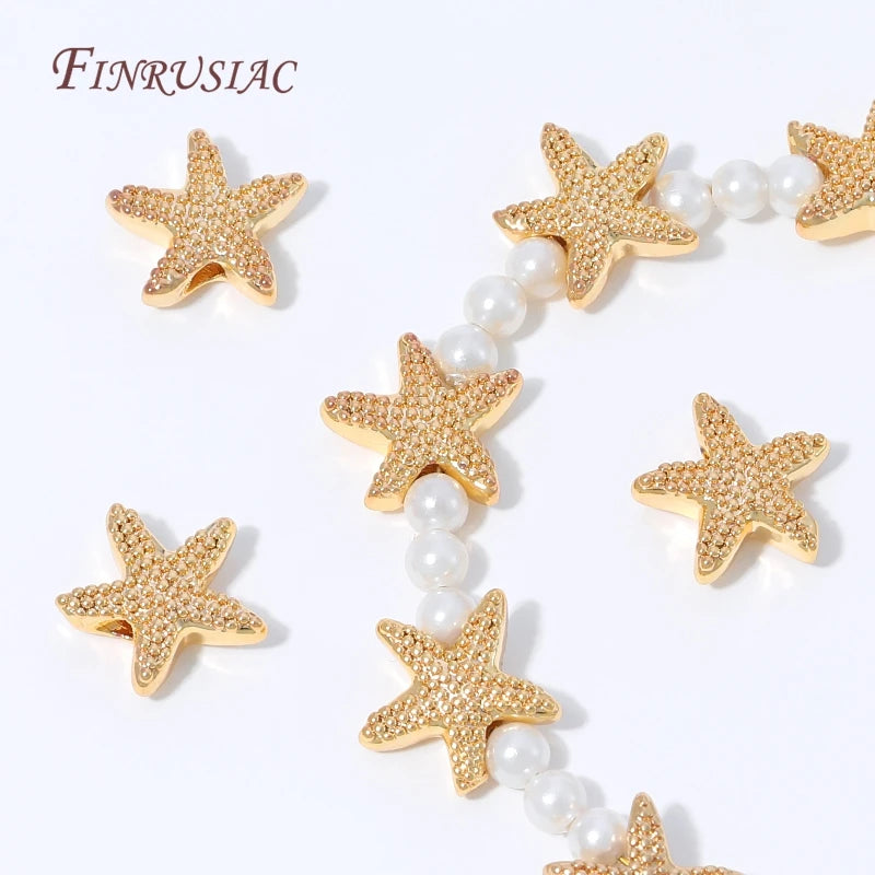 18K Gold Plated Starfish Spacer Beads | DIY Ocean Jewelry Jewelry Spacer Beads P3