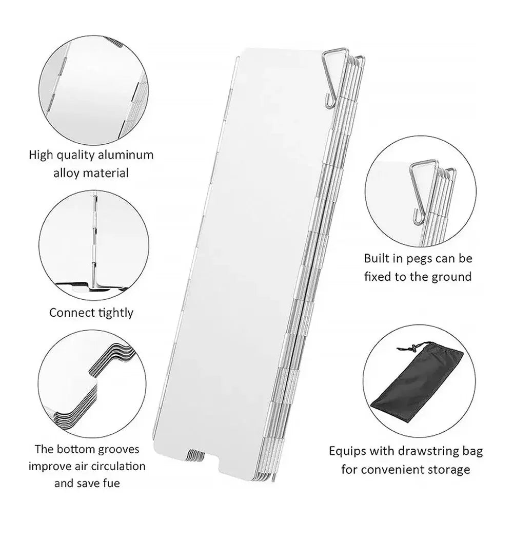 Foldable 10-Plate Camping Windshield – Ultralight Aluminum Camping Windshield P3