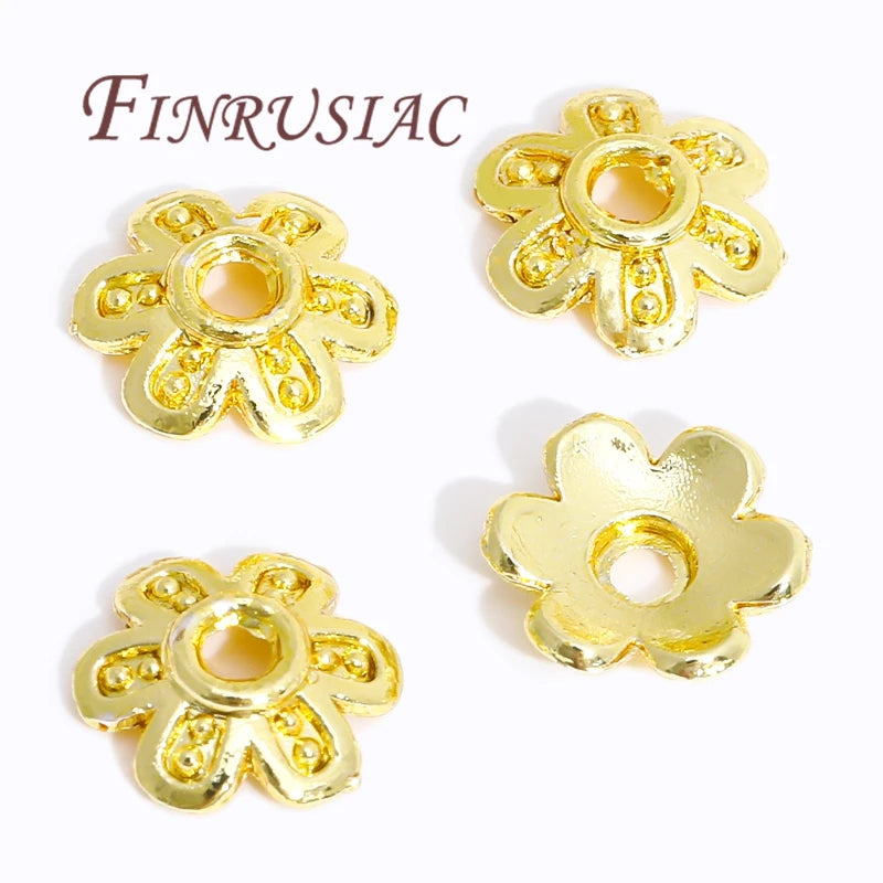 18K/14K Gold Plated Filigree Flower Bead Caps – Jewelry Making Jewelry Bead Caps P3