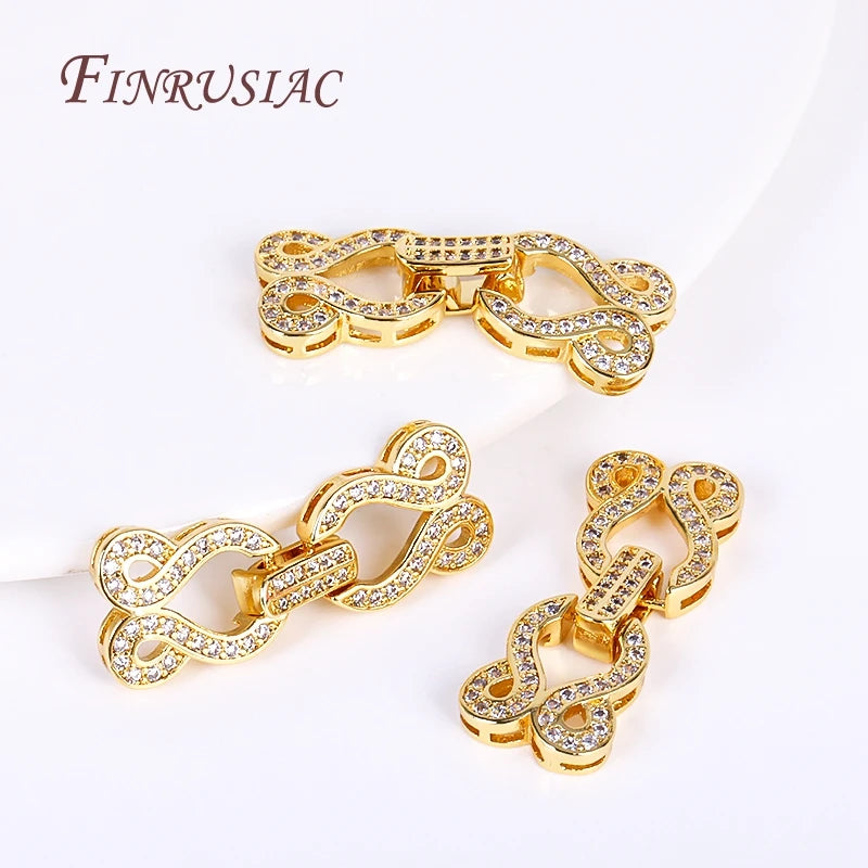 18K Gold Plated CZ Pearl Necklace Clasp – DIY Jewelry Findings Jewelry Clasp Findings P3