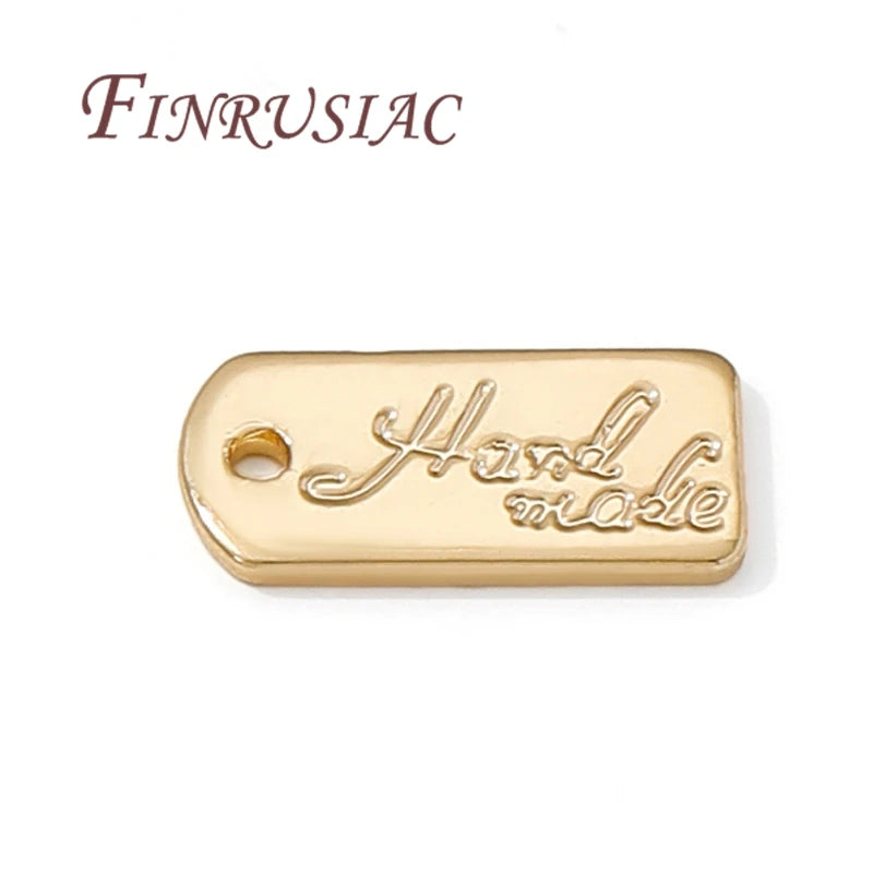 18K Gold Plated Tag Charm | DIY Necklace & Bracelet Finding Jewelry Finding Charm P3