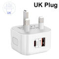 20W Dual Port USB-C PD Fast Wall Charger – EU/US/UK Plug USB Wall Charger P3 UK