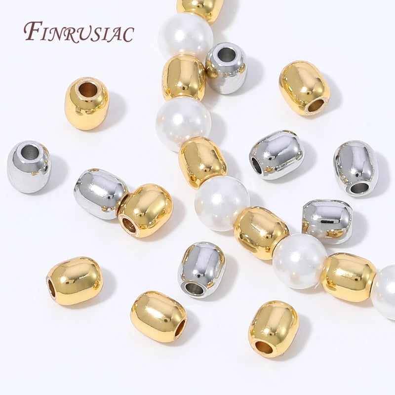 18K Gold Plated Oval Spacer Beads | DIY Jewelry Making 10/20/30Pcs Jewelry Spacer Beads P3