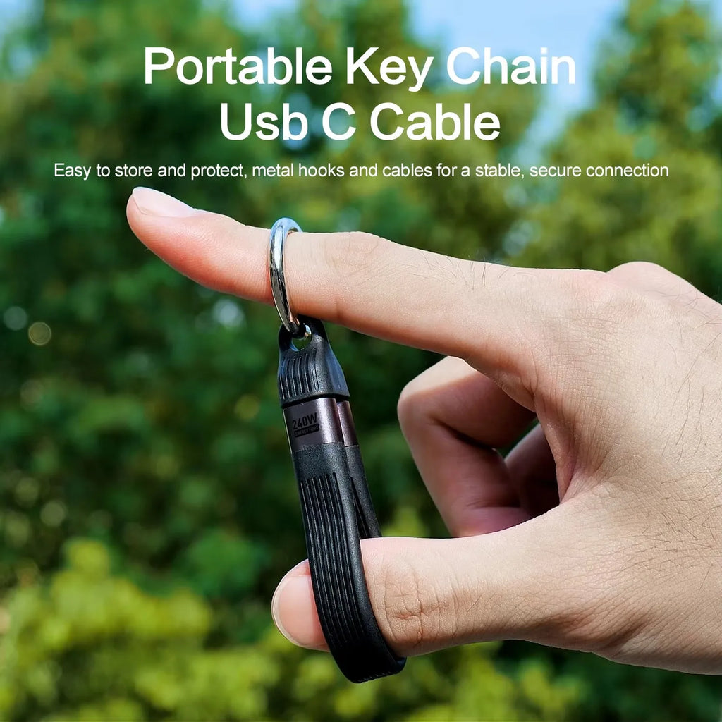USB4 240W 40Gbps USB-C Keychain Cable – 8K Fast Charge USB-C Charging Cable P3