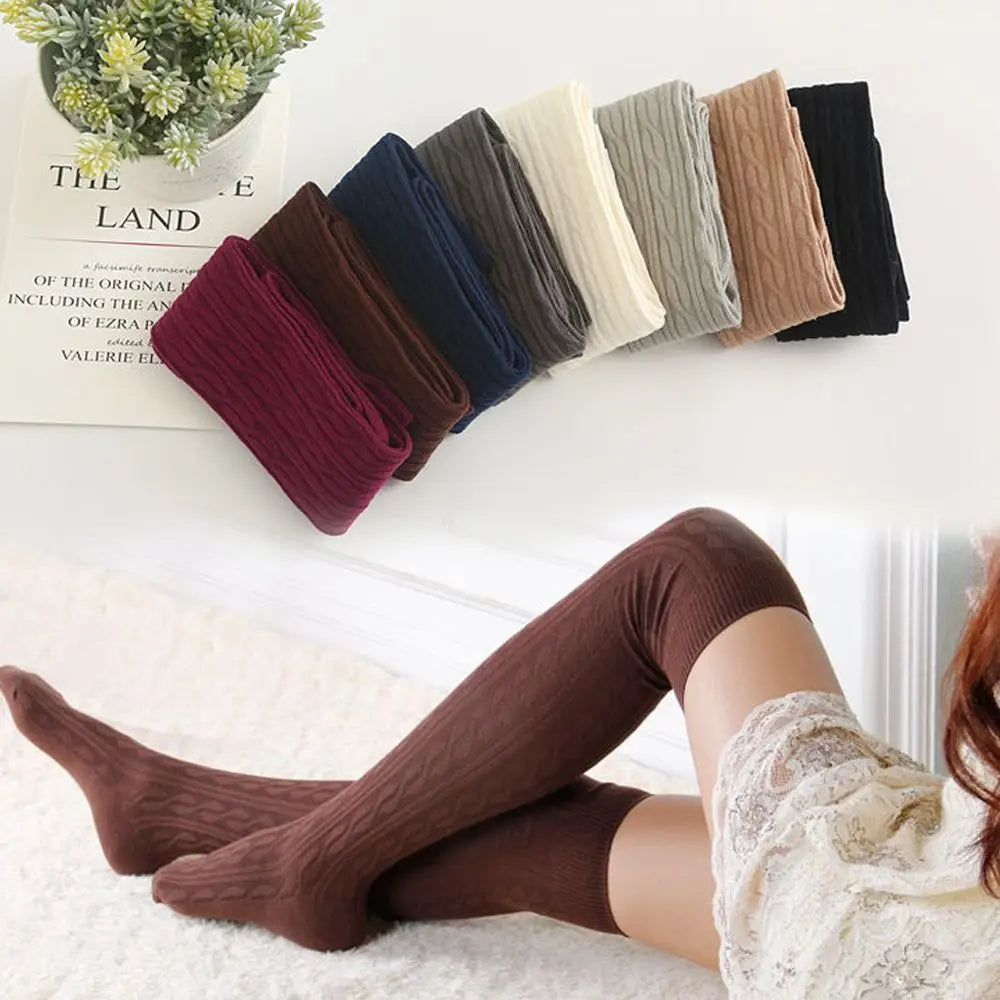 Women's Knit Thigh-High Over-the-Knee Socks | Warm Stockings Thigh-High Socks P3