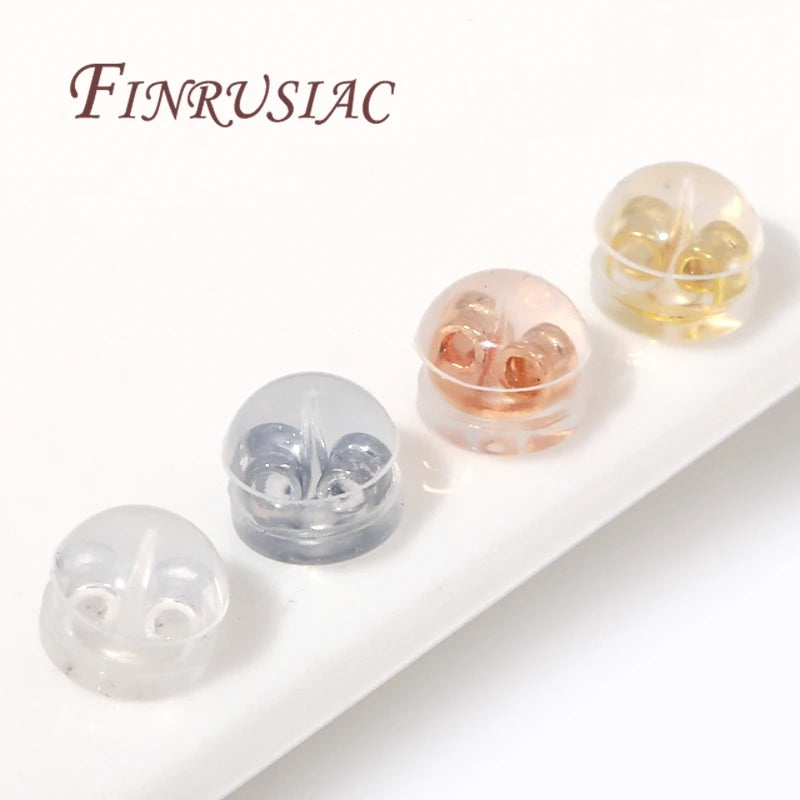 18K Gold Plated Silicone Earring Backs for Studs | 10/30/50 Pcs Earring Backs P3