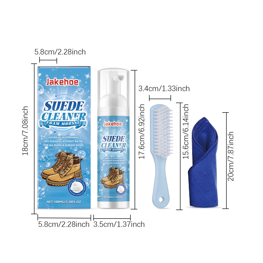 JAKEHOE Suede & Leather Shoe Cleaner Foam Kit 100ml Shoe Cleaning Kit P3