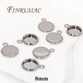Gold-Plated Cabochon Bezel Blank Trays 6/8/10mm | DIY Jewelry Bezel Blank Trays P3 Rhodium Plated-8mm 4 pcs