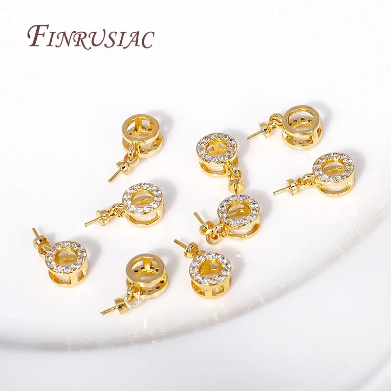 18K Gold Plated Zircon Pearl Pendant Bails – DIY Findings Jewelry Findings P3