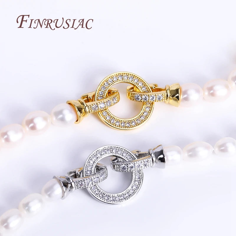 18K Gold Plated Zircon Lock Clasp for DIY Necklace Jewelry Jewelry Clasp Finding P3