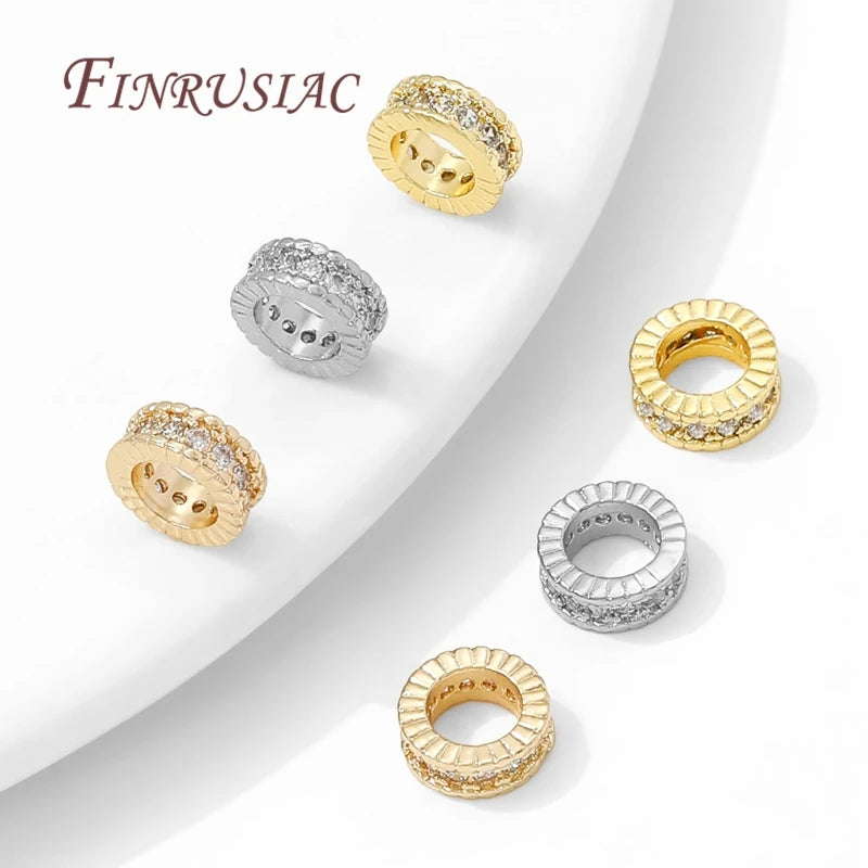 18K Gold Plated Zircon Round Spacer Beads 4mm 6mm 8mm – DIY Jewelry Spacer Beads P3