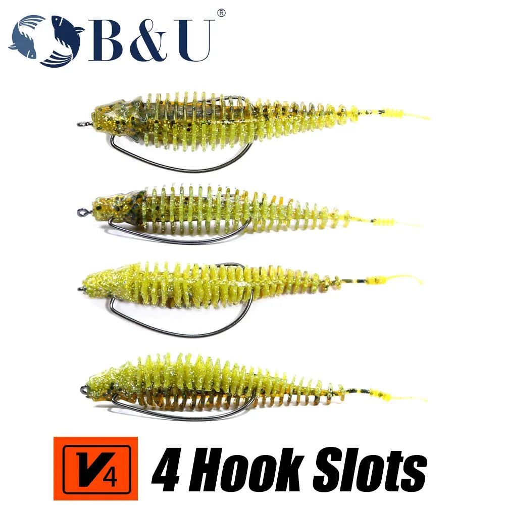 B&U 6-Pack 8.9cm Senko Wacky Worm Soft Lures – Bass & Perch Soft Fishing Lure P3