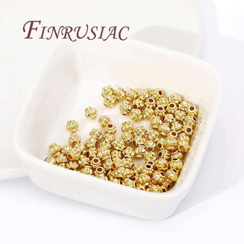 18K Gold Plated Lantern Spacer Beads 4mm 6mm 8mm | DIY Jewelry Jewelry Spacer Beads P3