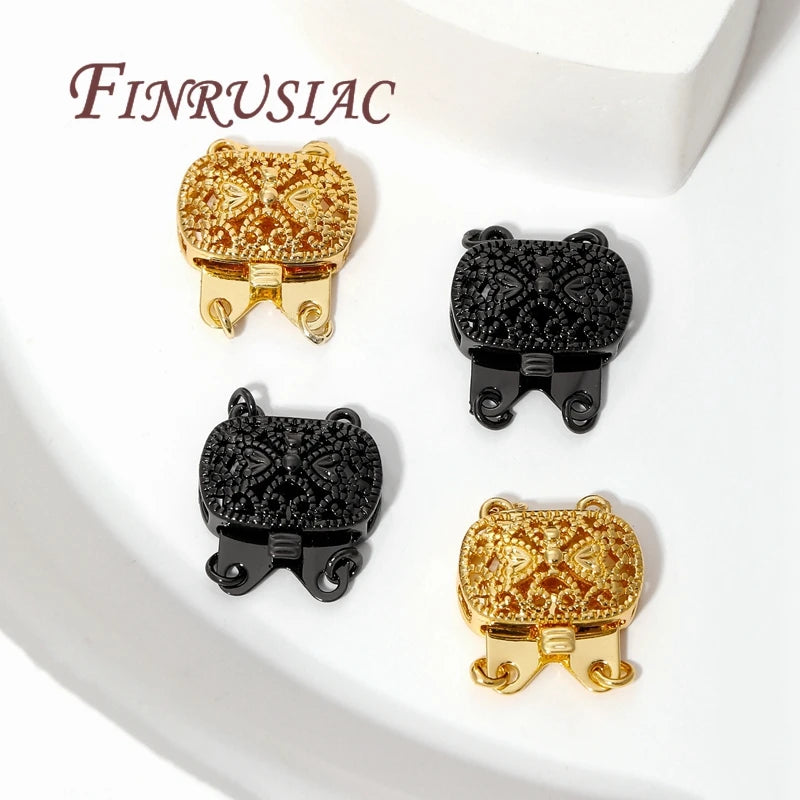 18K Gold Plated Brass Zircon Clasp Connectors for DIY Jewelry Jewelry Clasp Connector P3