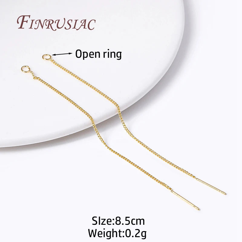 18K Gold Plated Brass Ear Thread Earwire 85mm | DIY Tassel Earring Findings P3 18K Real gold plated 12 Pieces