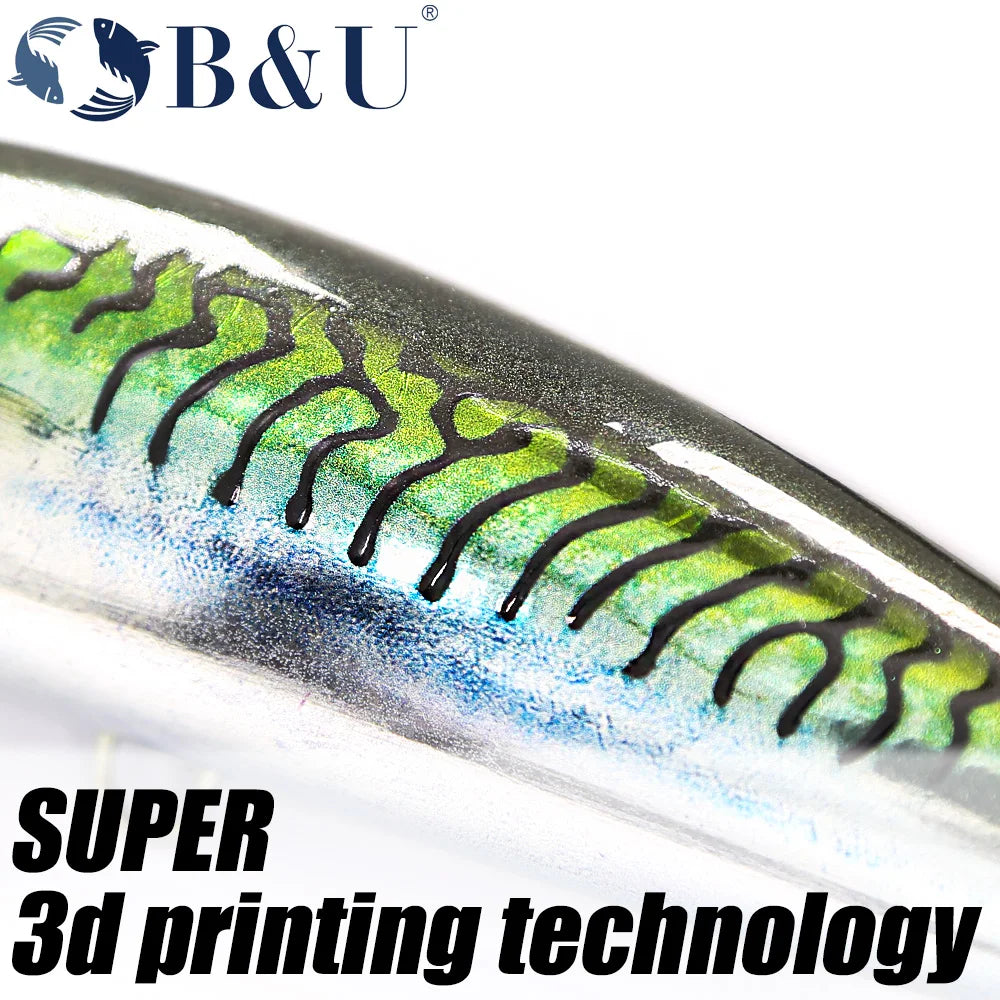 B&U 170mm Floating Pencil Lure | Topwater Saltwater Hard Bait Topwater Fishing Lure P3