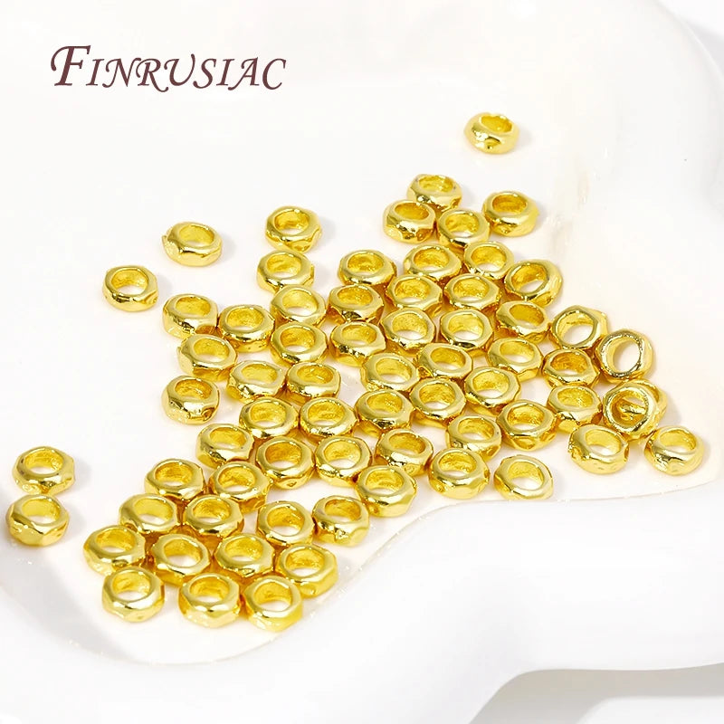 18K Gold Plated Hammered Spacer Beads – DIY Bracelet & Necklace Jewelry Making Beads P3