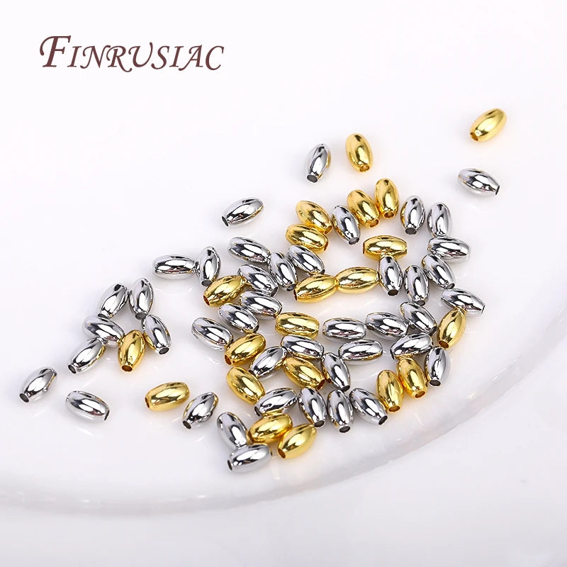 18K Gold Plated Oval Spacer Beads 3x5mm | DIY Jewelry Making Jewelry Spacer Beads P3