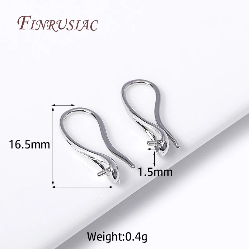 18K Gold Plated Pearl Ear Wire Hooks – DIY Earring Findings Earring Findings P3 Rhodium plated 30 Pieces