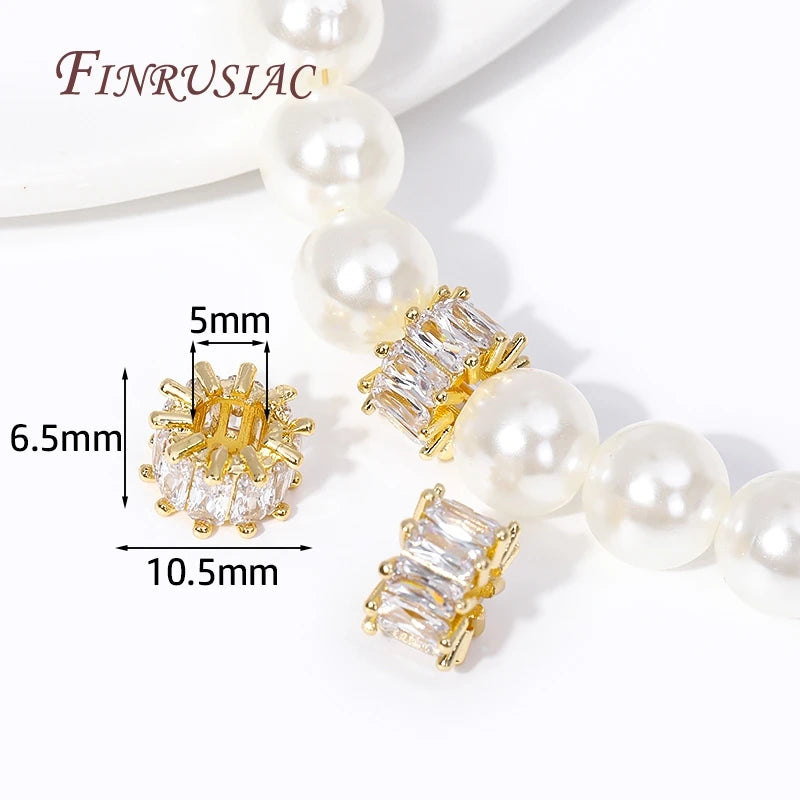 18K Gold Plated Crystal Round Spacer Beads – DIY Jewelry Jewelry Making Beads P3 18K Real Gold Plated 2 Pieces