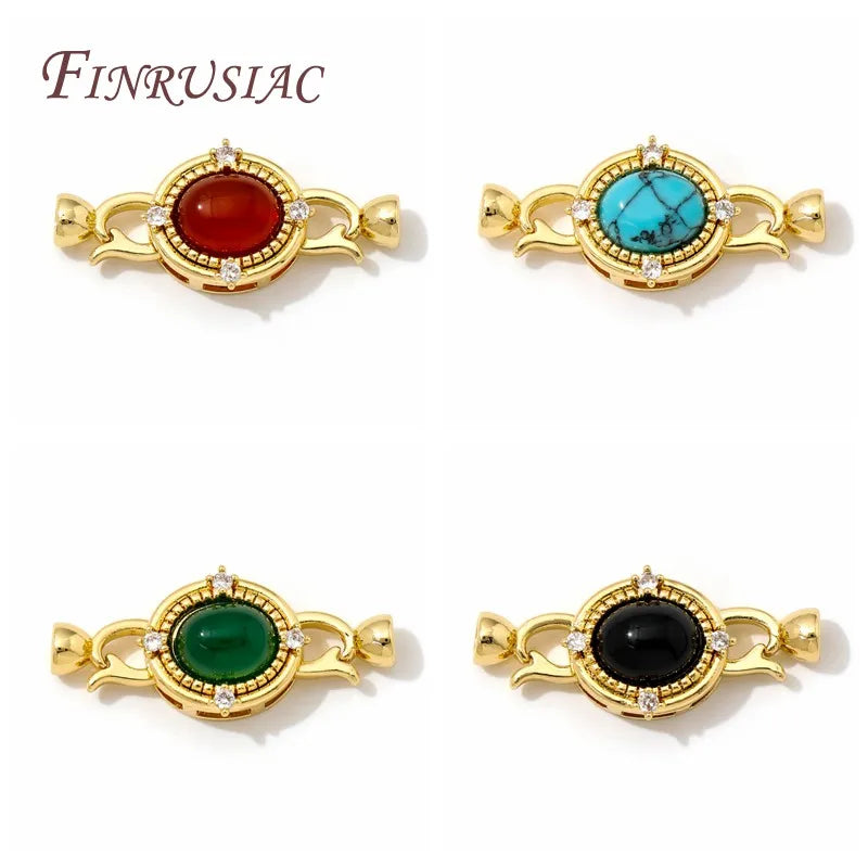 18K Gold Plated Natural Stone Jewelry Clasps & Necklace Findings Jewelry Clasp Findings P3