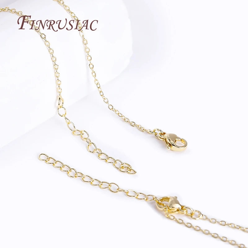 18K Gold Plated Brass Oval Chain Necklace | DIY Jewelry Making Chain Necklace Finding P3